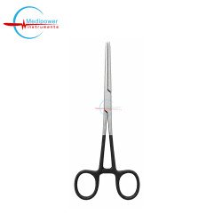 Black Handle Straight Artery Forceps 6" Surgical Hemostat Clamp – Stainless Steel Locking Forceps
