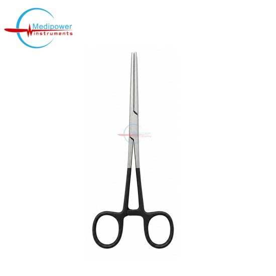 Black Handle Straight Artery Forceps 6" Surgical Hemostat Clamp – Stainless Steel Locking Forceps