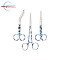 Floral Print Medical Instrument Set – Bandage Scissors, Operating Scissors & Hemostat Forceps | Stainless Steel 3-Piece Kit