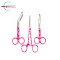 Pink Lover Hearts Medical Instrument Set | 6" Artery Forceps, 5" Nursing Scissors & 5.5" Bandage Scissors