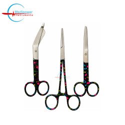 Set of 3 Pieces Artery Forceps 6", Nursing Scissors 5" & Bandage Scissors 5.5" – Glamour Stainless Steel Medical Instrument Set