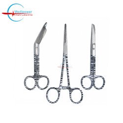 Set of 3 Black Zebra Medical Instruments – 5" Nursing Scissors, 5.5" Bandage Scissors & 6" Artery Forceps | Stainless Steel Surgical Instrument Kit