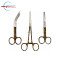 SET of 3 Pieces Nursing Scissors 5",Bandge Scissors  5.5", Artery Forceps 6"  Leopard Dark Brown