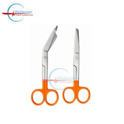 Set of 2 Pieces Nursing Scissors 5" + Bandage Scissors 5.5" Orange