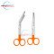 Set of 2 Pieces Nursing Scissors 5" + Bandage Scissors 5.5" Orange