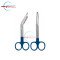 Set of 2 Pieces Nursing Scissors 5" + Bandage Scissors 5.5" Waspa Blue Color Handle