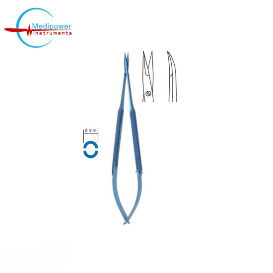 Titanium Micro Scissors With (Round Handle 8mm)