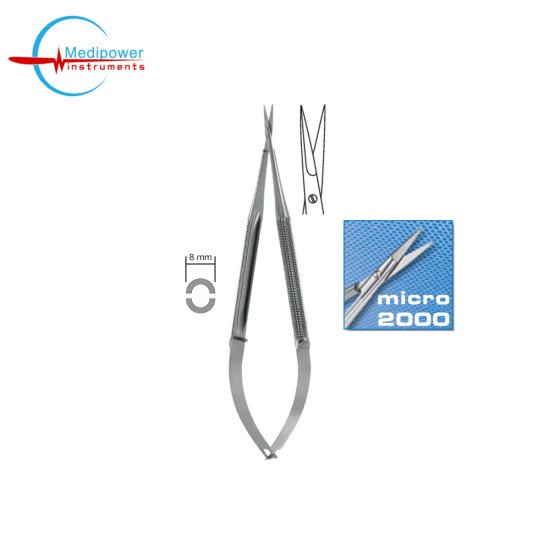 Micro Scissors 2000 Straight With (Round Handle 8mm) 23cm