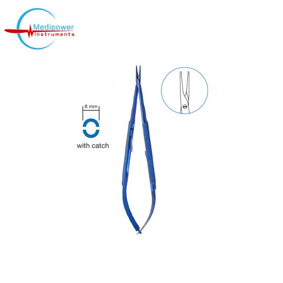 Titanium Micro Needle Holders Round Handle 8mm With Locking Mechanism