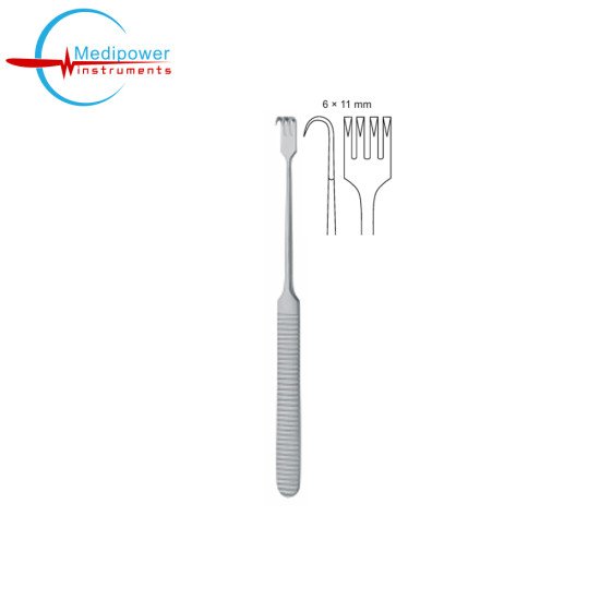 Delicate Retractors 4 Prongs,17cm, Sharp (wide 11mm) 