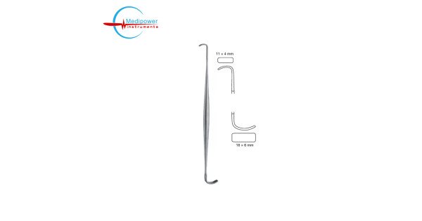 Ragnell Retractor Double Ended 16cm, L-Shaped Blades Medipower Instruments