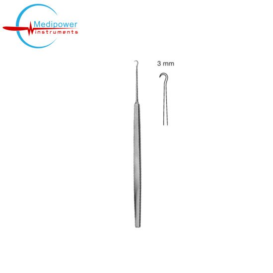 Frazier Dura Skin Hook 12.5cm, (Tip 3mm)