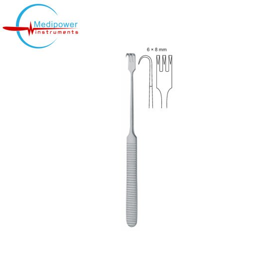 Delicate Retractors 3 Prongs,17cm, Sharp (wide 8mm) 