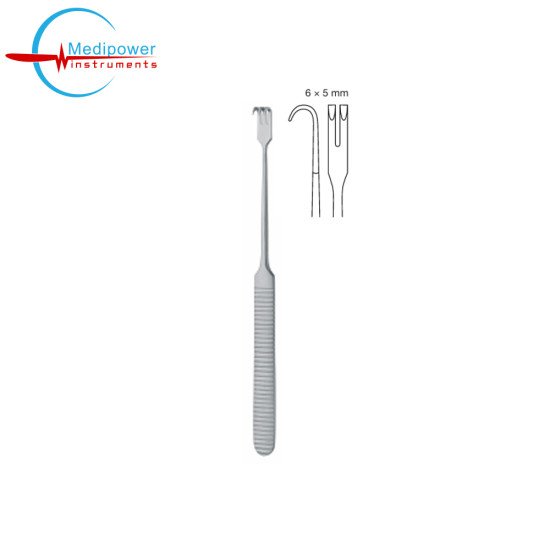 Retractors Double Prongs, Blunt,17cm (Wide 6×5mm) 