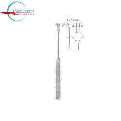 Delicate Retractors 4 Prongs Blunt,17 cm (Wide 6×11mm) 