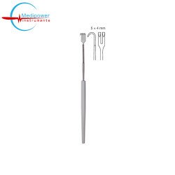 Flexible Shaft Retractor Double Prongs,16 cm, Blunt(5×4mm) 