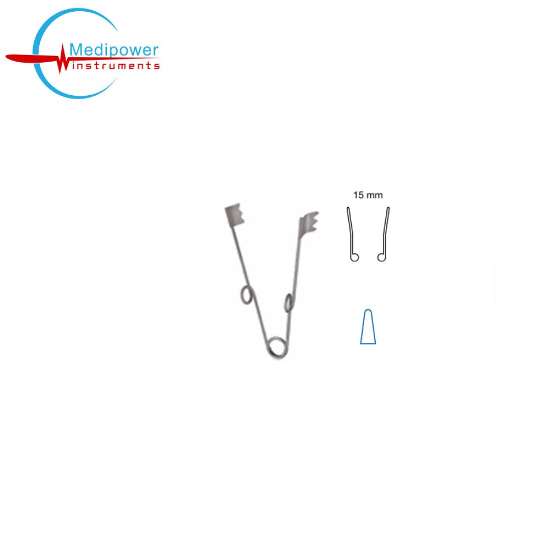 Rod Retractor Spring Replacement Self-Retaining Spring Retractor, 8.5cm, Blunt, (15mm), 3x3 Prongs ...