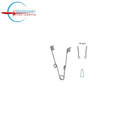 Self-Retaining Spring Retractor, 8.5cm, Blunt, (15mm), 3x3 Prongs 