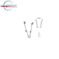 Self-Retaining Spring Retractor, 11.5cm, Blunt, (20mm), 3x3 Prongs 