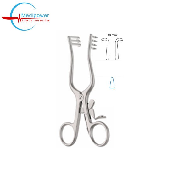 Weitlaner Self-Retaining Retractor,13cm, Blunt,3x4 Prongs, (18mm)  