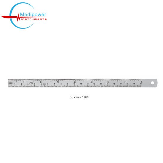 Rulers (stainless steel),50cm, Graduated in mm and inches