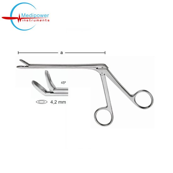 Weil-Blakesley Nasal Forceps, 12cm, With Normal Shaft, Jaw Width, (4,2 mm), Angled (45º)