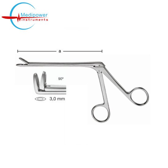Weil-Blakesley Nasal Forceps, 12cm, With Normal Shaft, Jaw Width, (3,0 mm), Angled (90º)