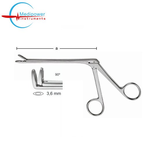 Weil-Blakesley Nasal Forceps, 12cm, With Normal Shaft, Jaw Width, (3,6 mm), Angled (90º)