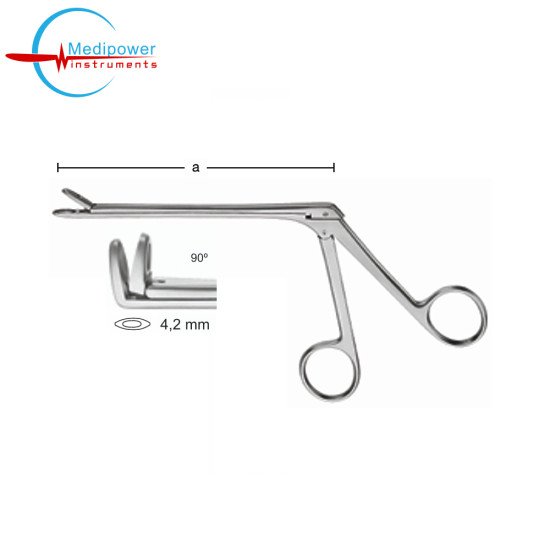 Weil-Blakesley Nasal Forceps, 12cm, With Normal Shaft, Jaw Width, (4,2 mm), Angled (90º)