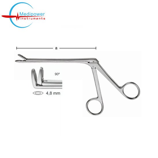Weil-Blakesley Nasal Forceps, 12cm, With Normal Shaft, Jaw Width, (4,8mm), Angled (90º)