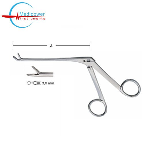 Blakesley Nasal Forceps Straight, 11,5cm, Jaw Width,(3,0 mm) with spoon