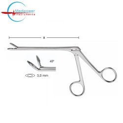Weil-Blakesley Ethmoid Bone Forceps Straight,12cm,With Slim Shaft, Jaw Width, (3,0 mm), Angled (45º)