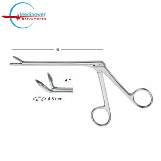 Weil-Blakesley Ethmoid Bone Forceps Straight,12cm,With Slim Shaft, Jaw Width, (4,8 mm), Angled (45º)