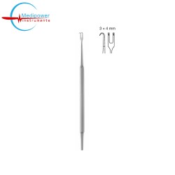 Cottle Skin Hook Double Prong,15cm, Sharp, (3×4 mm)