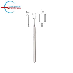 Cottle Alar and Skin Hook Double Prong Sharp,14cm, (5x10 mm) 