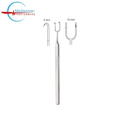 Cottle Alar and Skin Hook, 2 Prongs, 14cm, Sharp Tip and Ball Tip, (5x10 mm) 