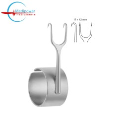 Millard (Cottle) Alar Retractor With Finger Ring, Sharp,  5.5cm, 2 Prong, (5×12mm)
