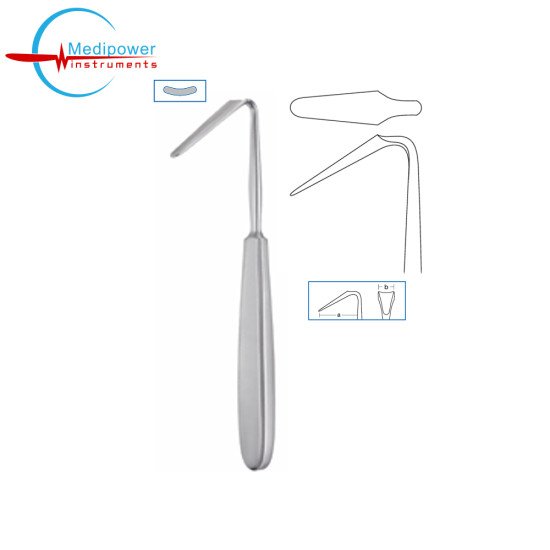 Gubisch-Aufricht Nasal Retractor,17cm, Blade Length (a = 30 mm), Wide (b = 6/10 mm)