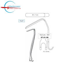 Aufricht Walter Nasal Retractor, Double Ended,13.5cm, Blunt ,Wide 38×7 mm