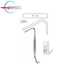 Aufricht-Walter Nasal Retractor, 13.5 cm, Double Ended, Sharp, Wide 42×7 mm