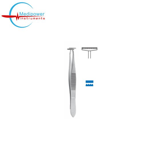 Alamuti Tissue Grasping Forceps, 9.5cm, One Blade Serrated