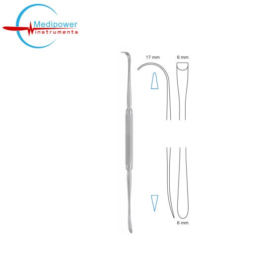 Obwegeser-Freer Periosteal Elevator/Raspatory, Sharp/Blunt, 21cm, (17mm x 6mm) 