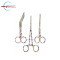 Set of 3 Floral Pattern Medical Instruments – 5" Nursing Scissors, 5.5" Bandage Scissors & 6" Artery Forceps | Stainless Steel Surgical Instrument Set